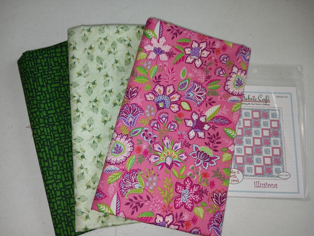 Lot 3 yd quilt kit w/pattern Fabric Cafe focus light dark QSQ free ship HTF