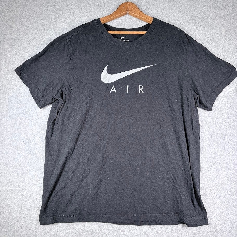 Nike Air T-Shirt Mens XL Black Solid Graphic Logo Short Sleeve Tee