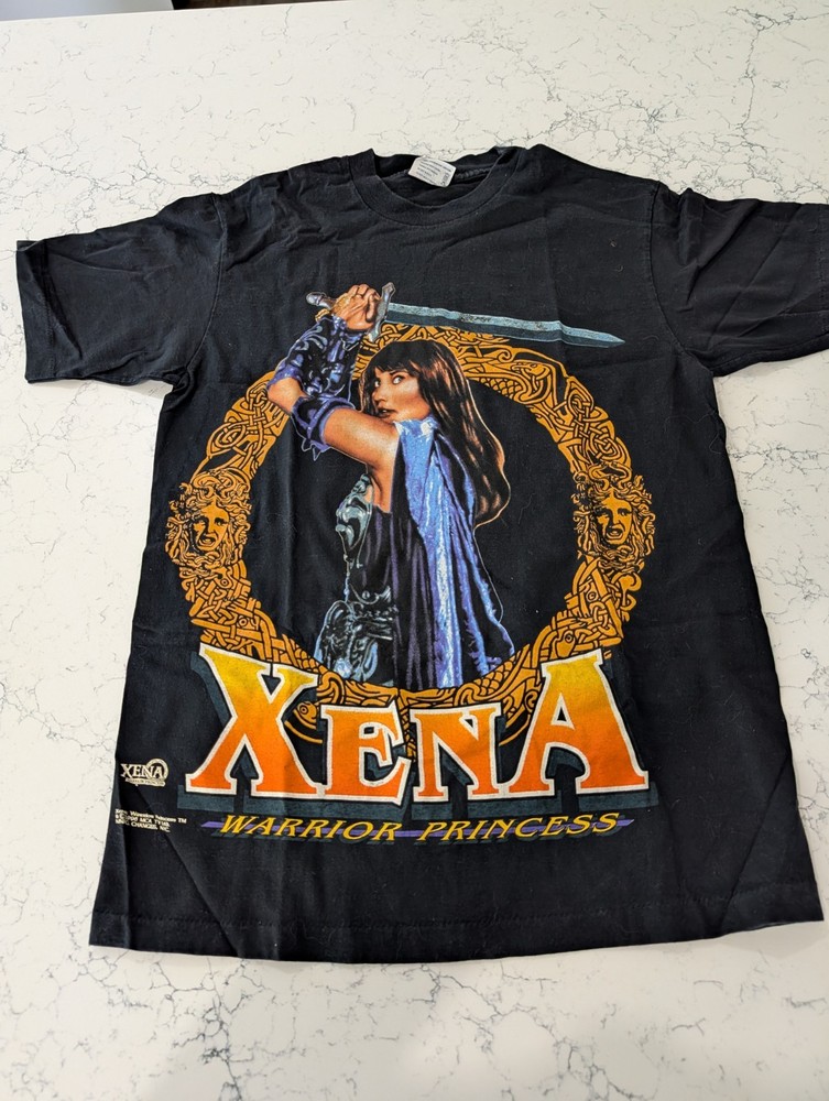Vintage 1996 Xena Warrior Princess TV Show Movie Black T-shirt Sz M Teejays