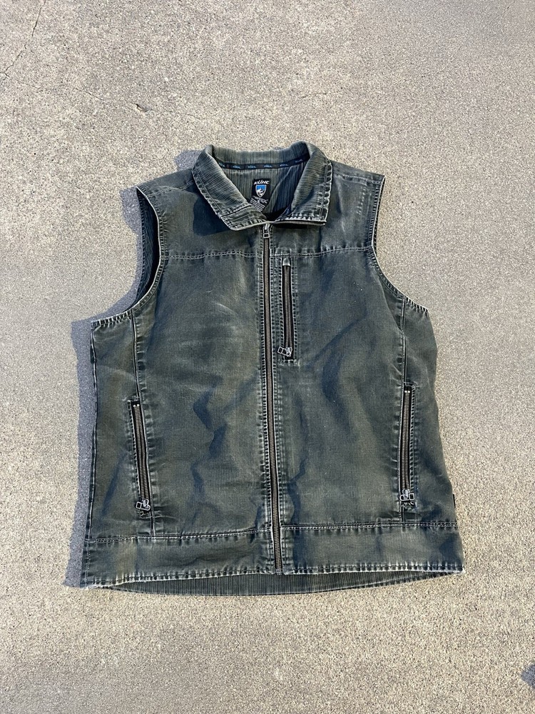 Kuhl Burr Green Canvas Zip-up Vest Size XL
