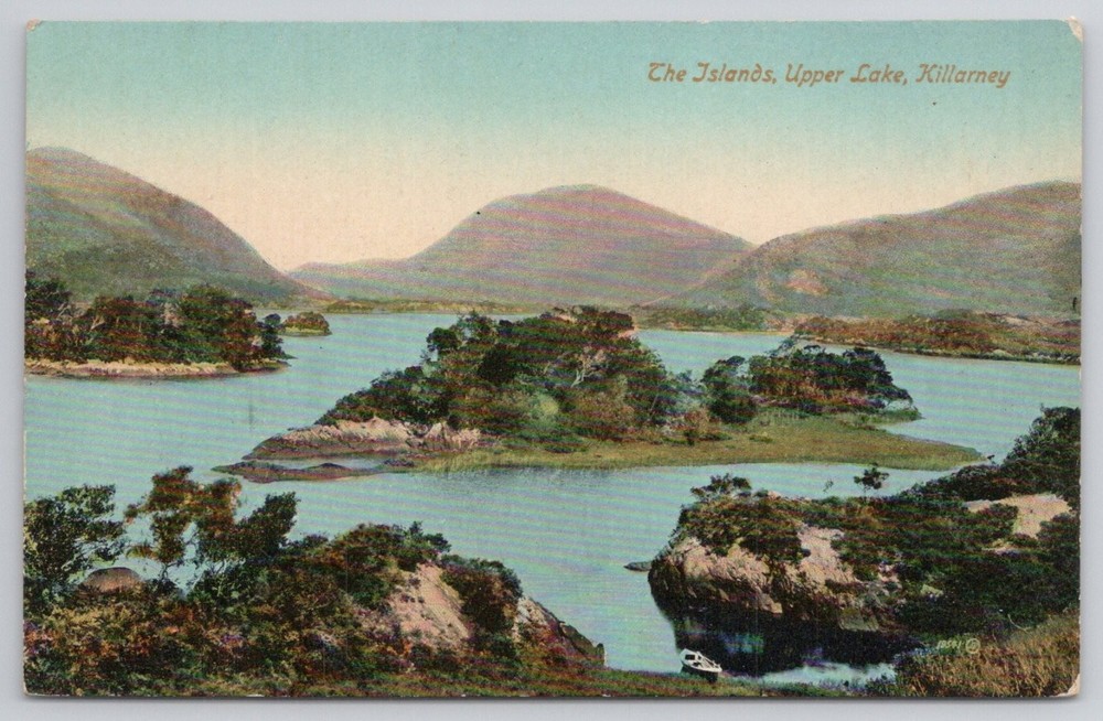 Killarney Ireland The Islands Upper Lake Vintage Postcard Valentine's Series