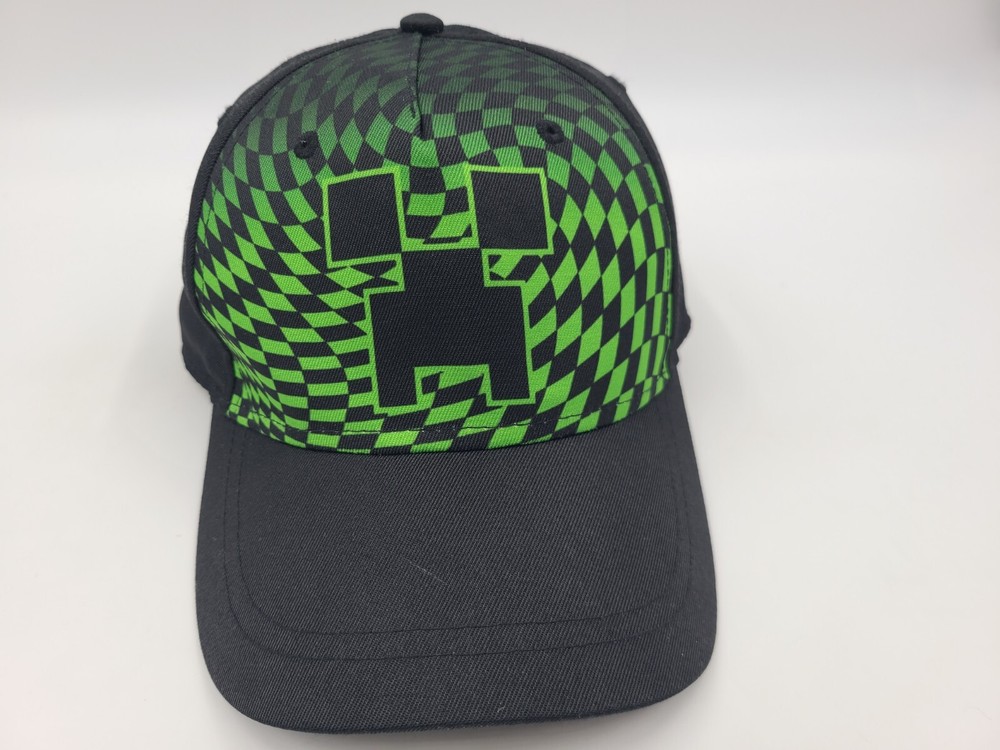 Youth Minecraft Creeper Snapback Hat Cap Video Game Kids Boys Girls Green Black