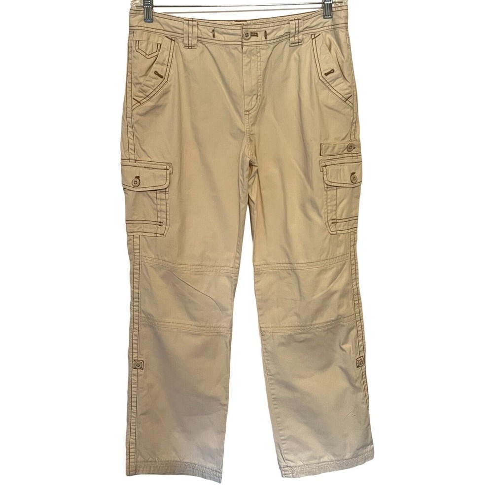 Eddie Bauer Womens Tan Outdoor Straight Leg Pants Size 12 with Pockets Mid Rise