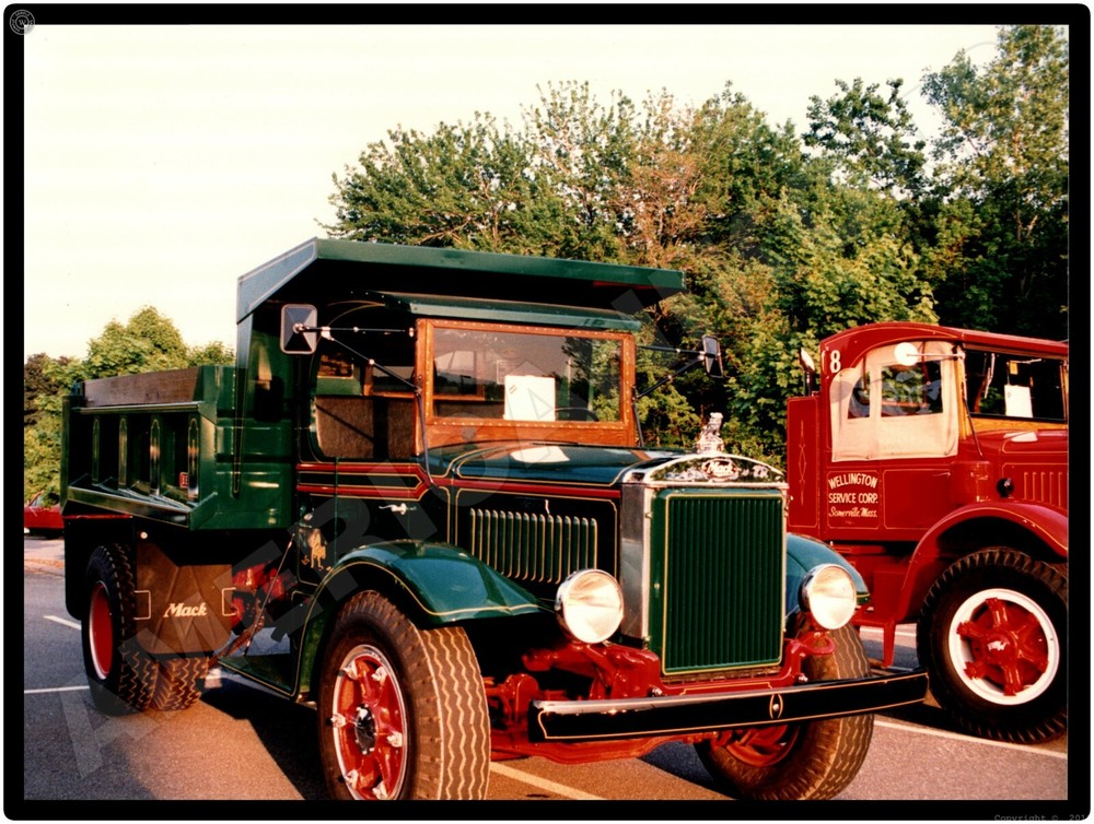 Mack Trucks AC New Metal Sign: 1937 Model BX Dumptruck at 1990s Truck Show-image