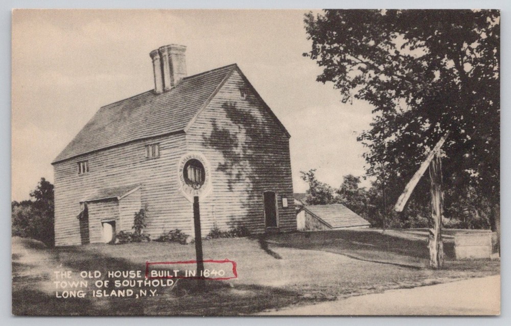 The Old House Southold NY 1640 Tomlin Art Co. Long Island Postcard