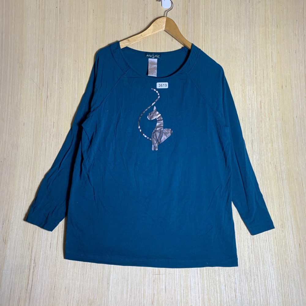 Vintage Baby Phat Shirt 2X Blue Long Sleeve Women's Pullover Graphic Print Y2K