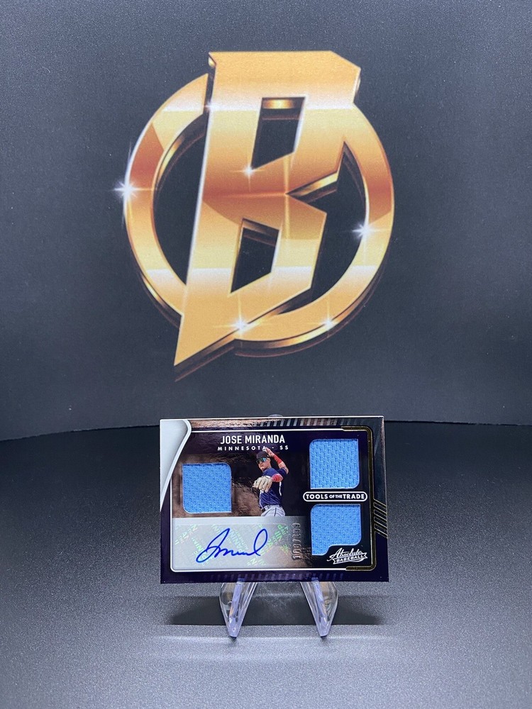 2022 Panini Absolute Baseball Jose Miranda Tools Of The Trade Patch Auto #’d/199