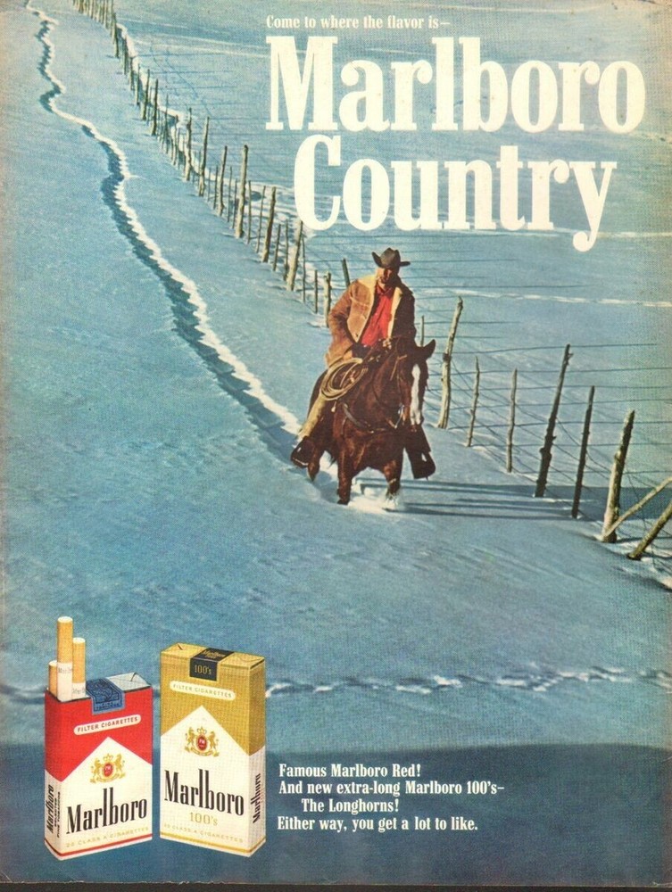 1965 Vintage Marlboro Cigarettes snow ad | POSTER 24 X 30 Inches