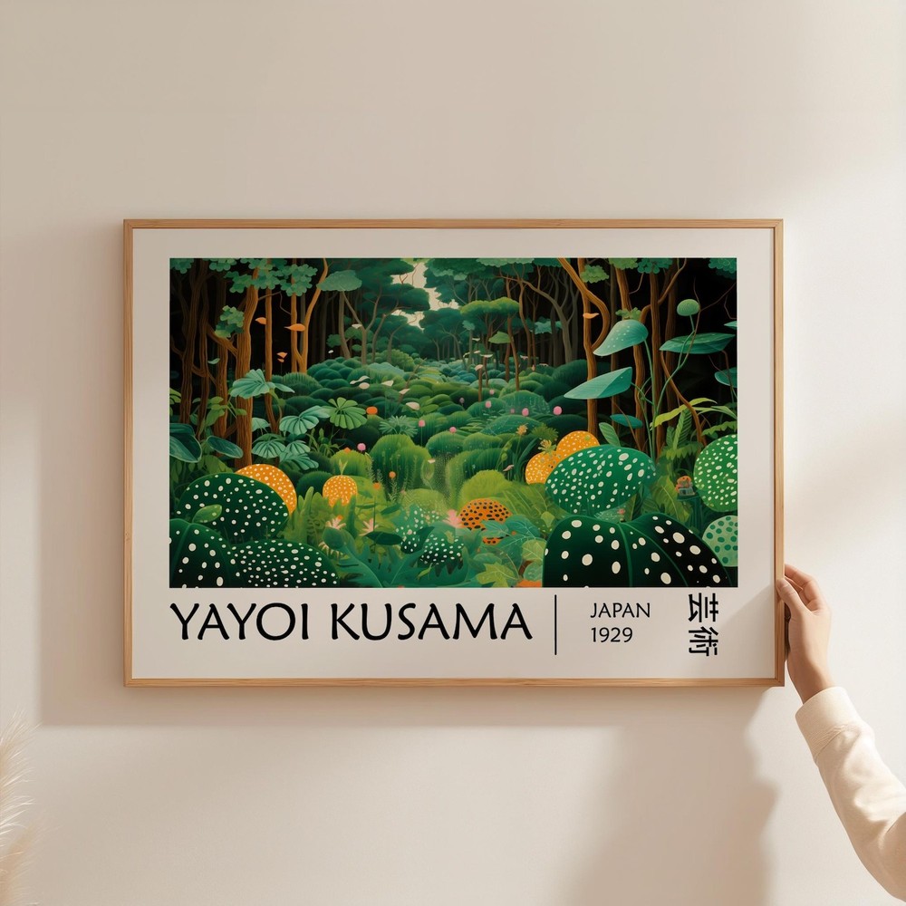Yayoi Kusama Forest Poster | Abstract Japanese Wall Art | Japandi Gallery Print-image