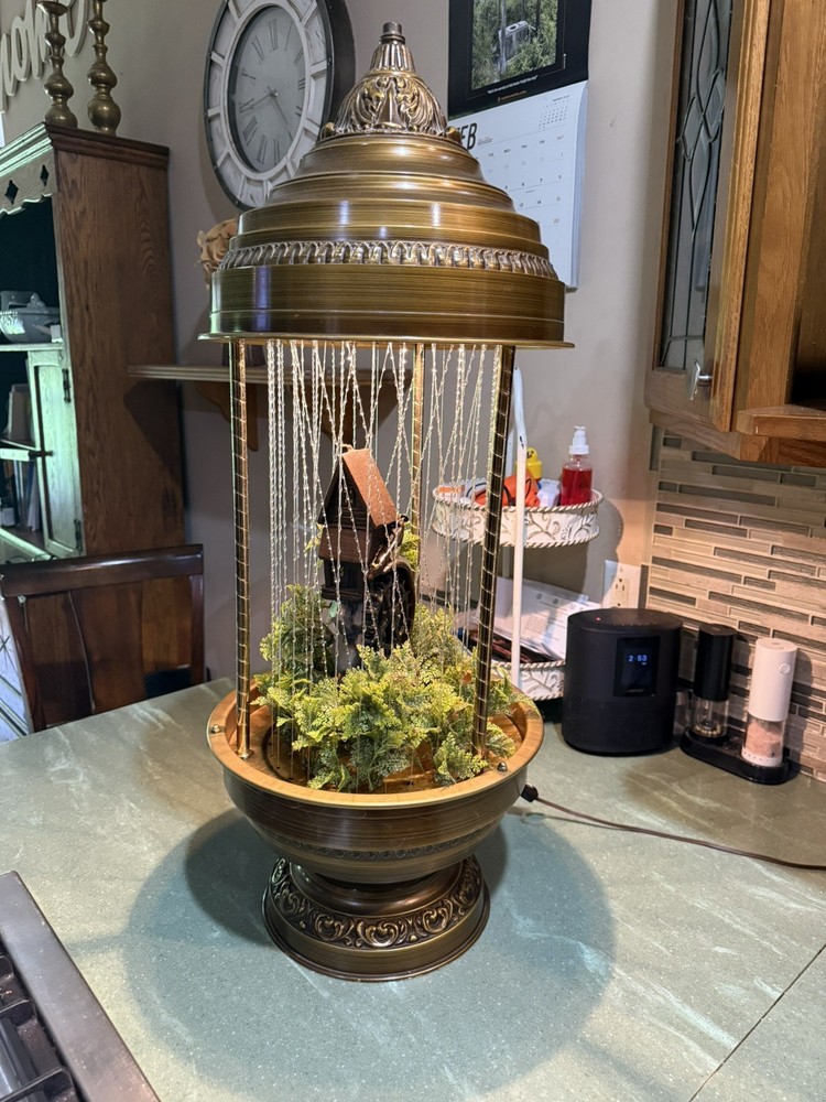 Vintage rain lamp table top 34 inches. Inches grist water mill stunning