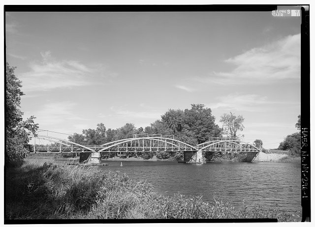 OBLIQUE PERSPECTIVE FROM SOUTH. - Spile Bridge Road Bridge, Spanning Black Lake
