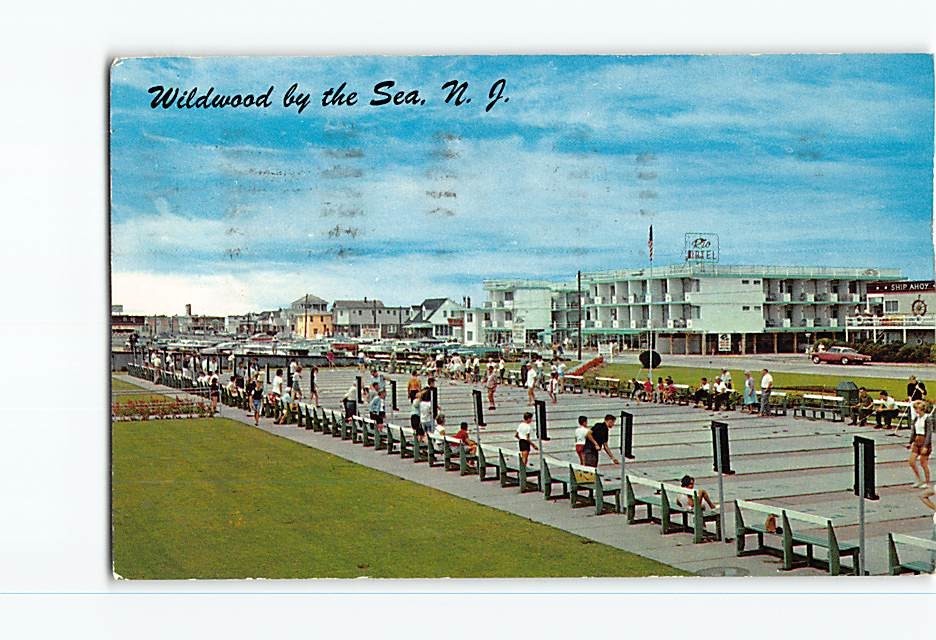 Postcard Shuffleboard Courts Rio Motel Wildwood by the Sea New Jersey USA