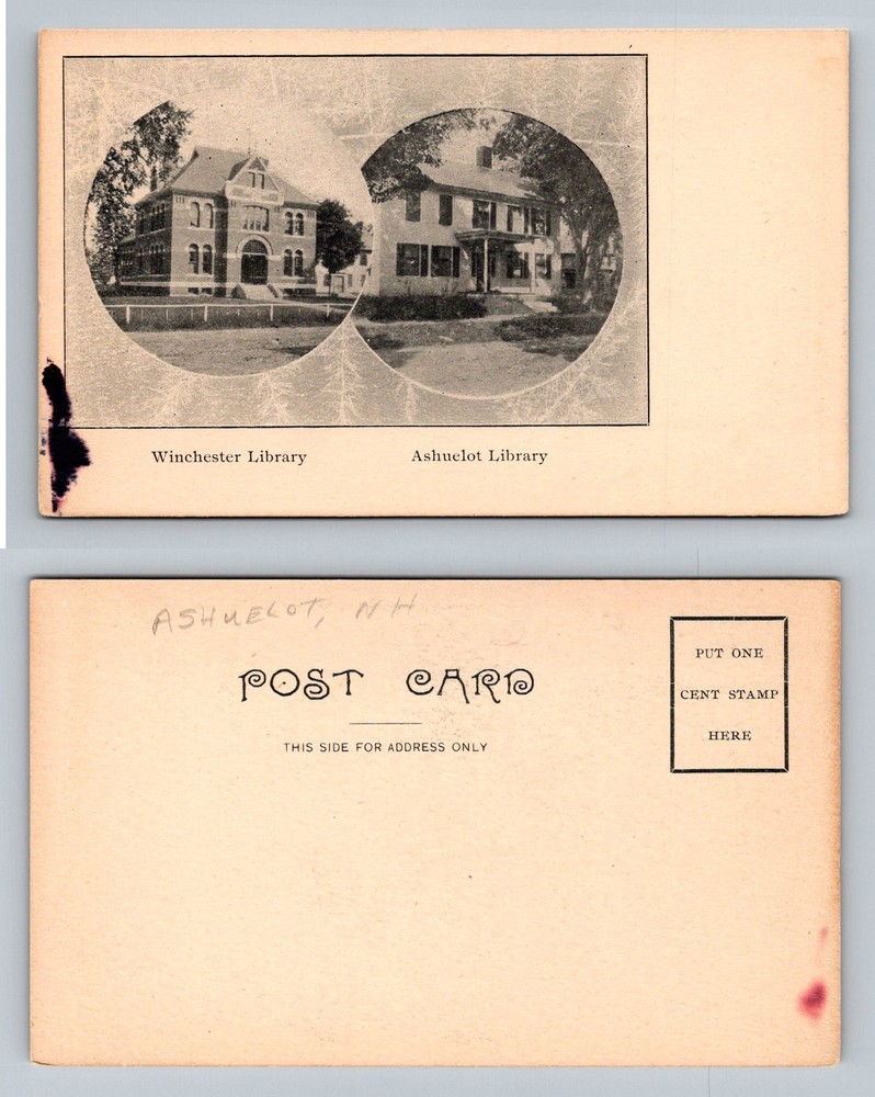 Ashuelot, NH-New Hampshire, Winchester Ashuelot Library Bldg. Vintage Postcard