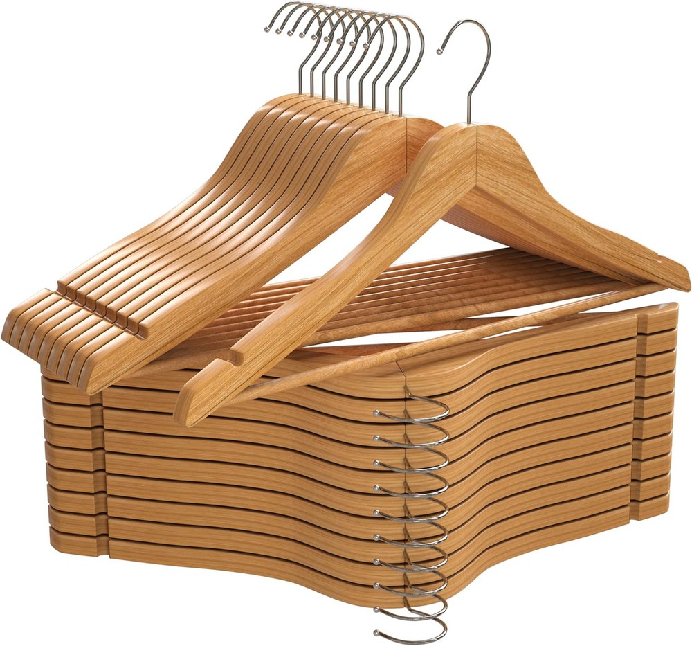 Utopia Home 20-Pack Premium Natural Wood Hangers - Durable & Stylish