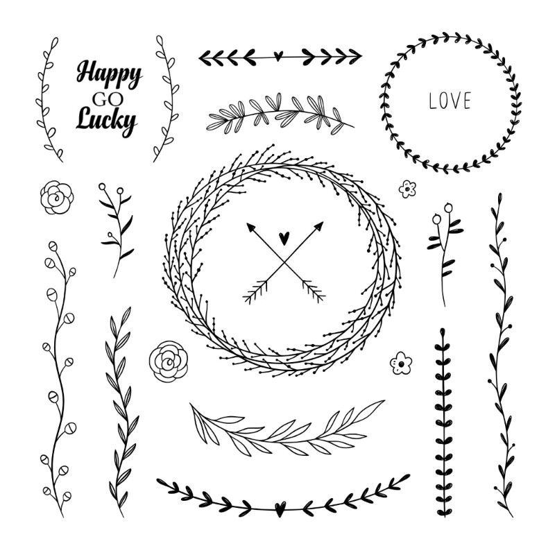 Floral Wreath Silicone Stamp for Scrapbooking and Embossing Crafts  