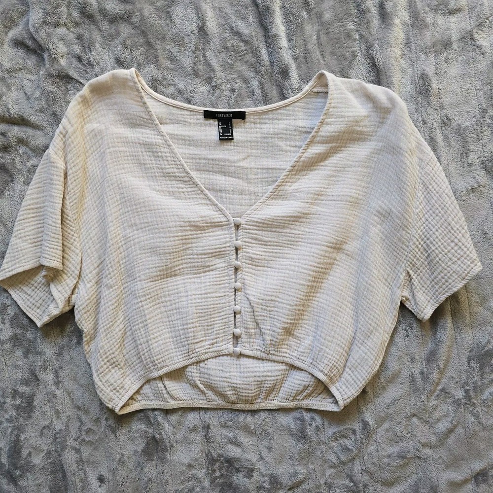 Forever 21 Womens Short Sleeve Cotton Casual Summer Top