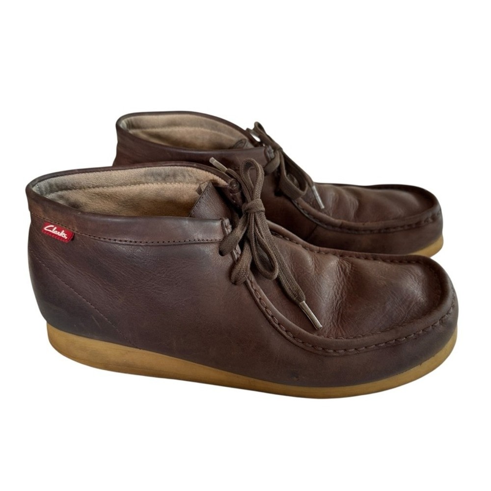 Clarks Mens Brown Leather Wallabee Chukka Shoes Us 10