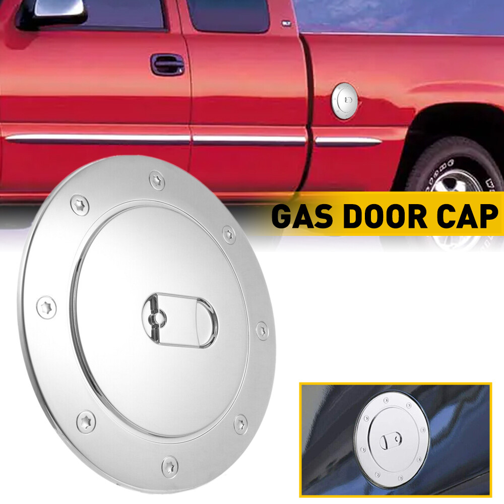 Chrome Fuel Gas Cap Door Cover for Chevy Silverado GMC Sierra 1500 2500 3500