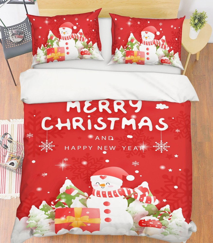 3D Christmas Xmas A1255 Bed Pillowcases Quilt Duvet Cover Set Queen King Amy