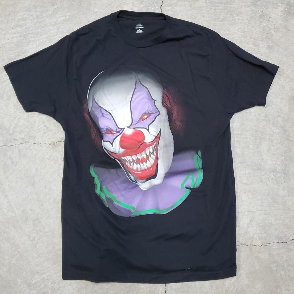 Scary Clown Black Halloween Graphic T-Shirt