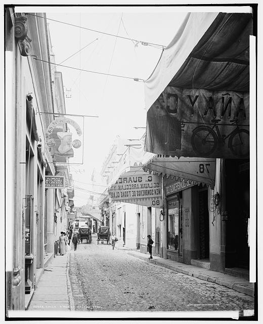 Calle O'Reilly,street,commercial facilities,Havana,Cuba,Detroit historic photo