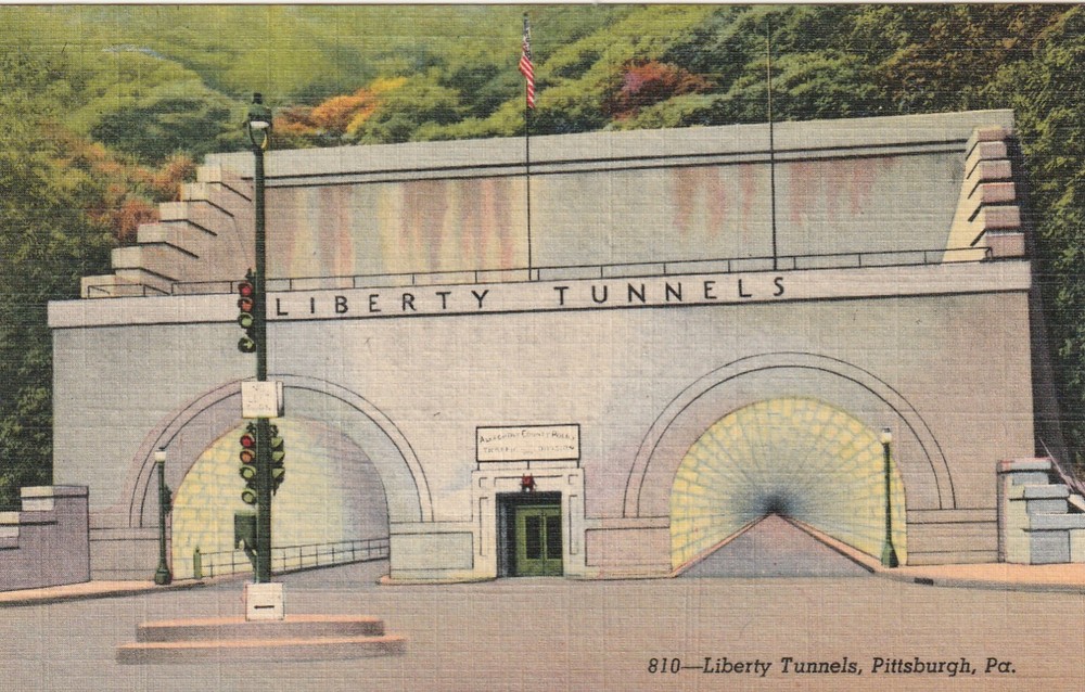 Pittsburgh, Pennsylvania Postcard  Liberty Tunnels  Linen postcard