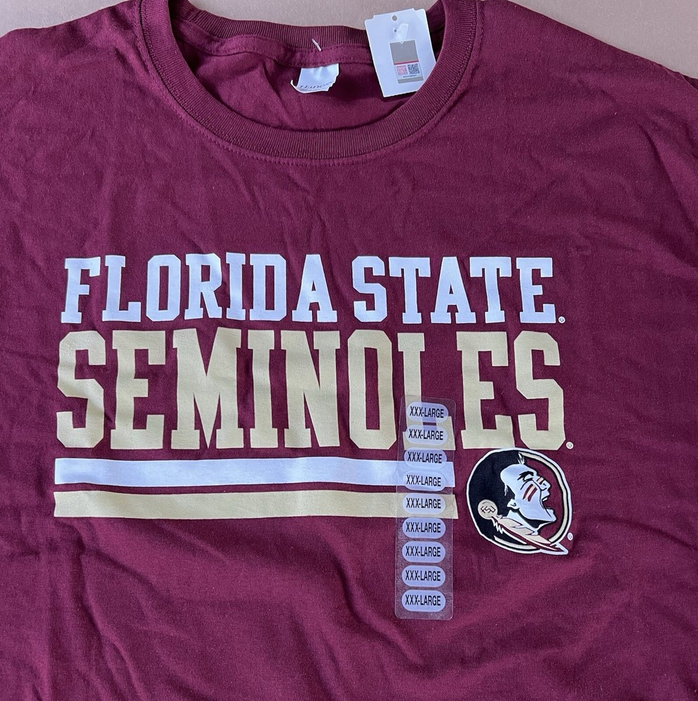 Mens Florida State Seminoles Long Sleeve T-Shirt Garnet & Gold Size 3XL