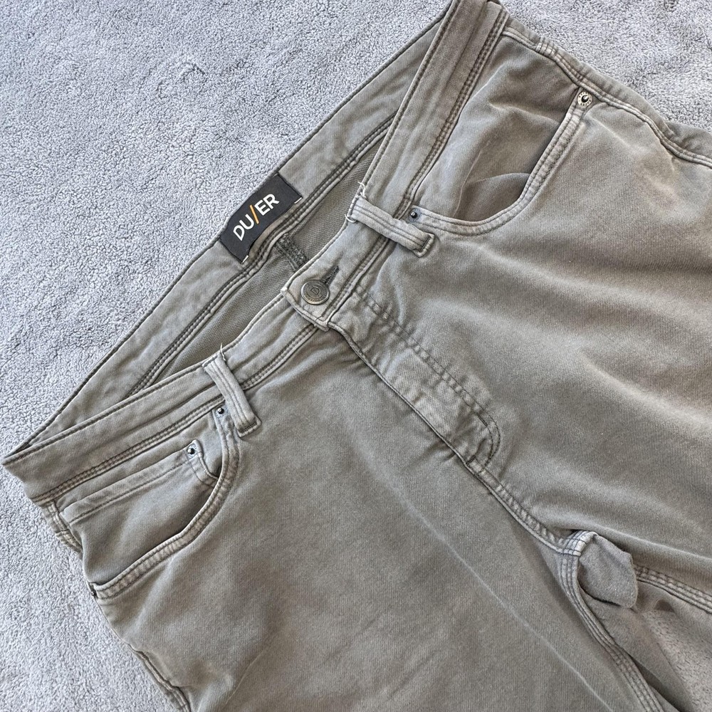DU/ER Shorts Mens 36 Green N2X Slim Fit Denim Chino Nature2X Stretch Casual