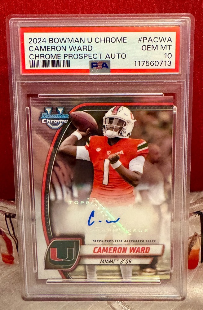 CAMERON WARD PSA 10 Gem Mint 2024 Bowman U Chrome Prospect Auto PACWA
