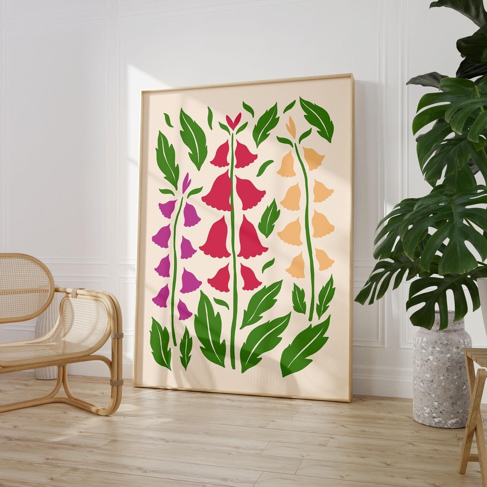 Flower Market Poster Maximalist Flower Wall Decor Pop Art Eclectic Botanical