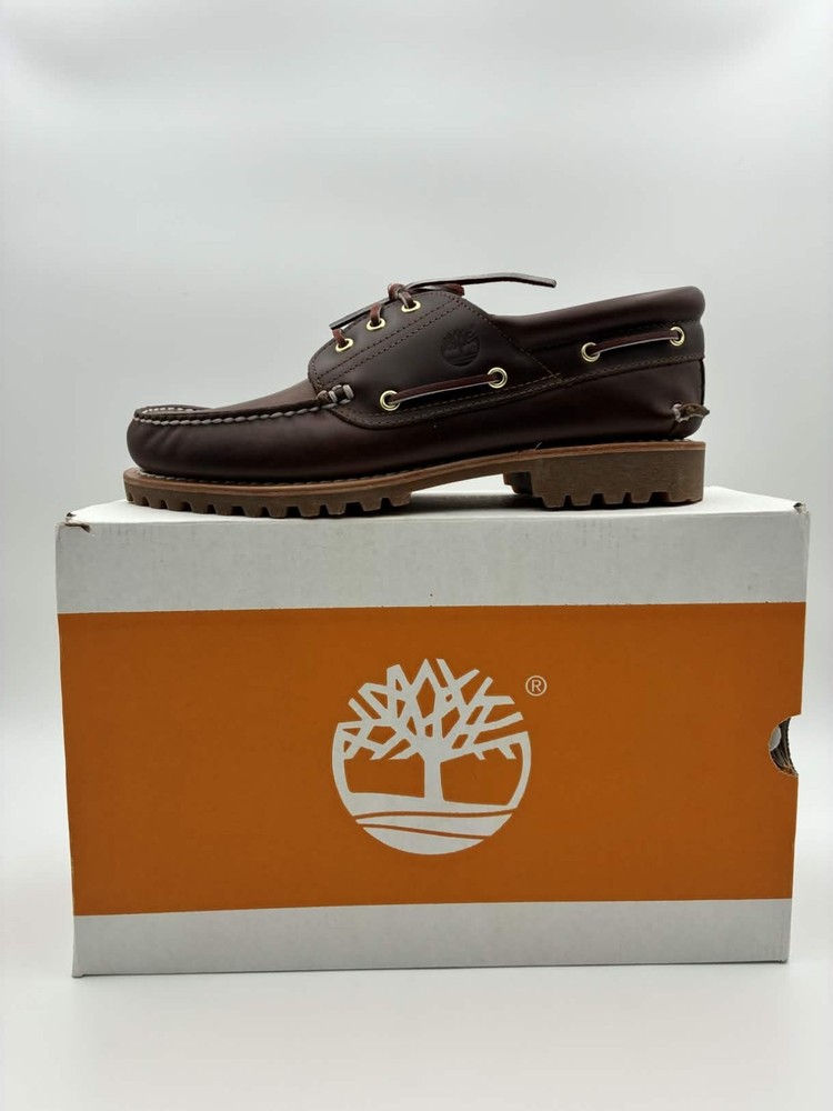 Timberland Authentic 3-Eye Lug Handsewn Boat Shoe Brown Mens 11 TB030003214