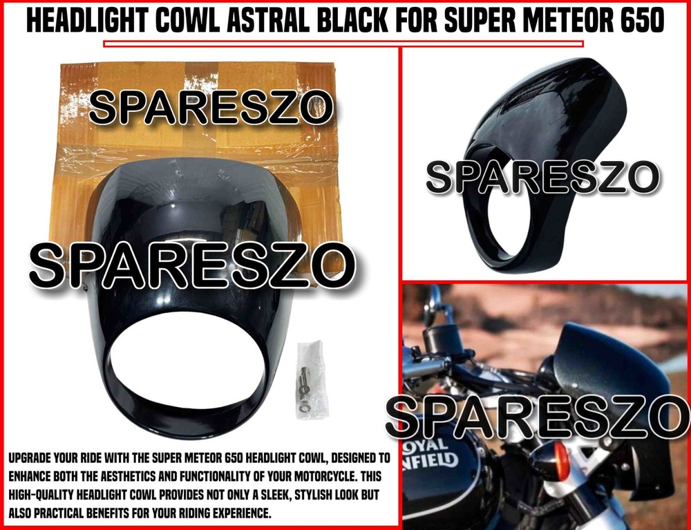 HEADLIGHT COWL ASTRAL BLACK FIT FOR ROYAL ENFIELD SUPER METEOR 650