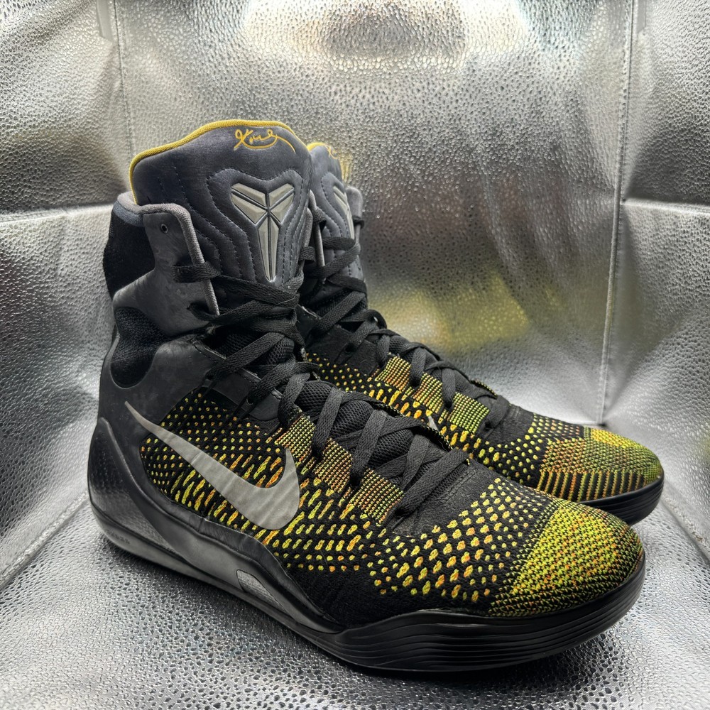 Size 13 Nike Kobe 9 Elite Inspiration Black Yellow Mens Sneakers 630847-004