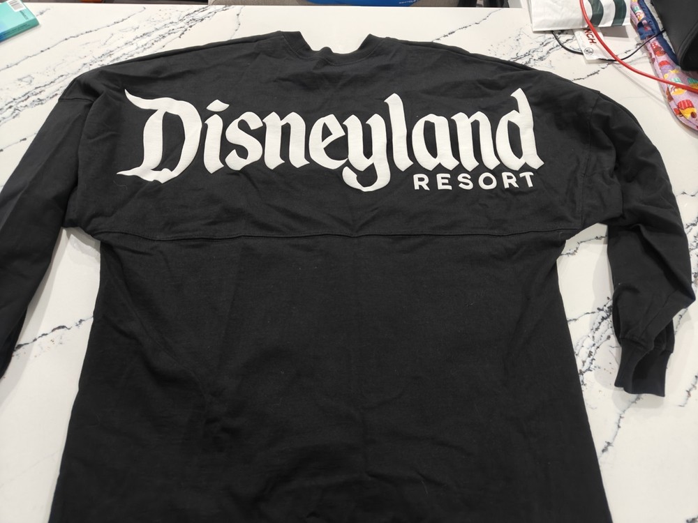Disneyland Spirit Jersey Size M Adults Black Classic Logo Long Sleeve