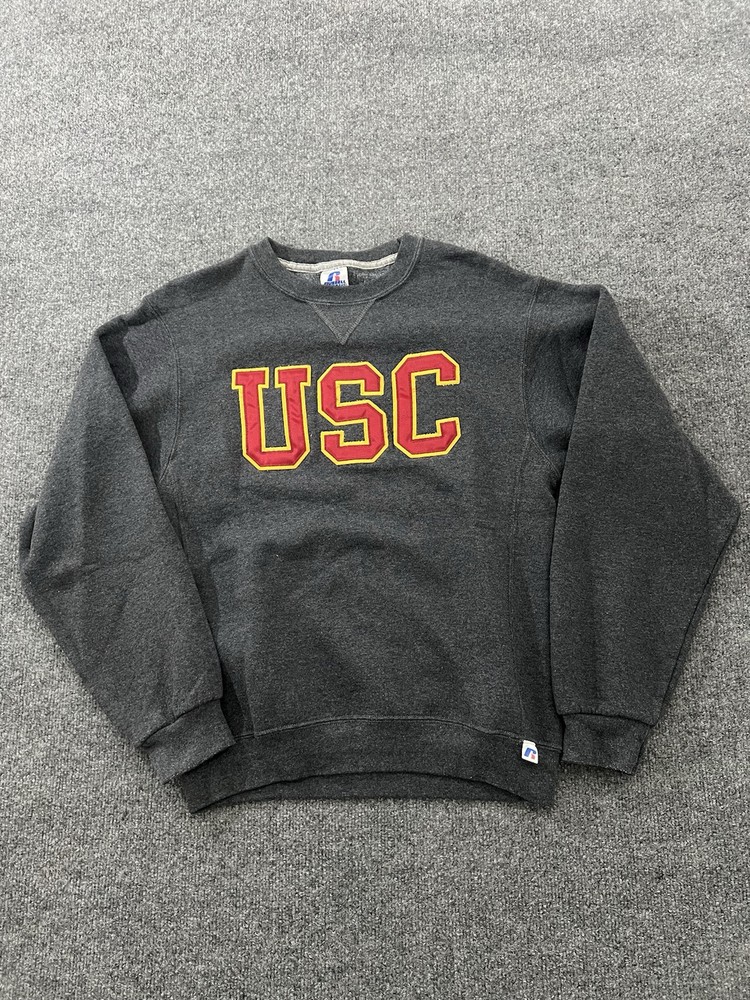 Vintage USC Trojans Sweatshirt Men’s Small Gray Crewneck Russell Athletic