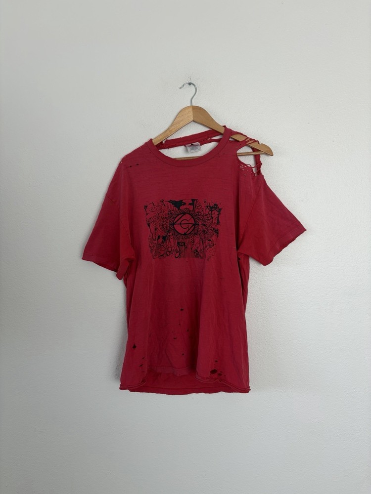 VTG Y2K Thrashed Social Construct Band Hardcore Shirt Destroyed Rare Grunge L