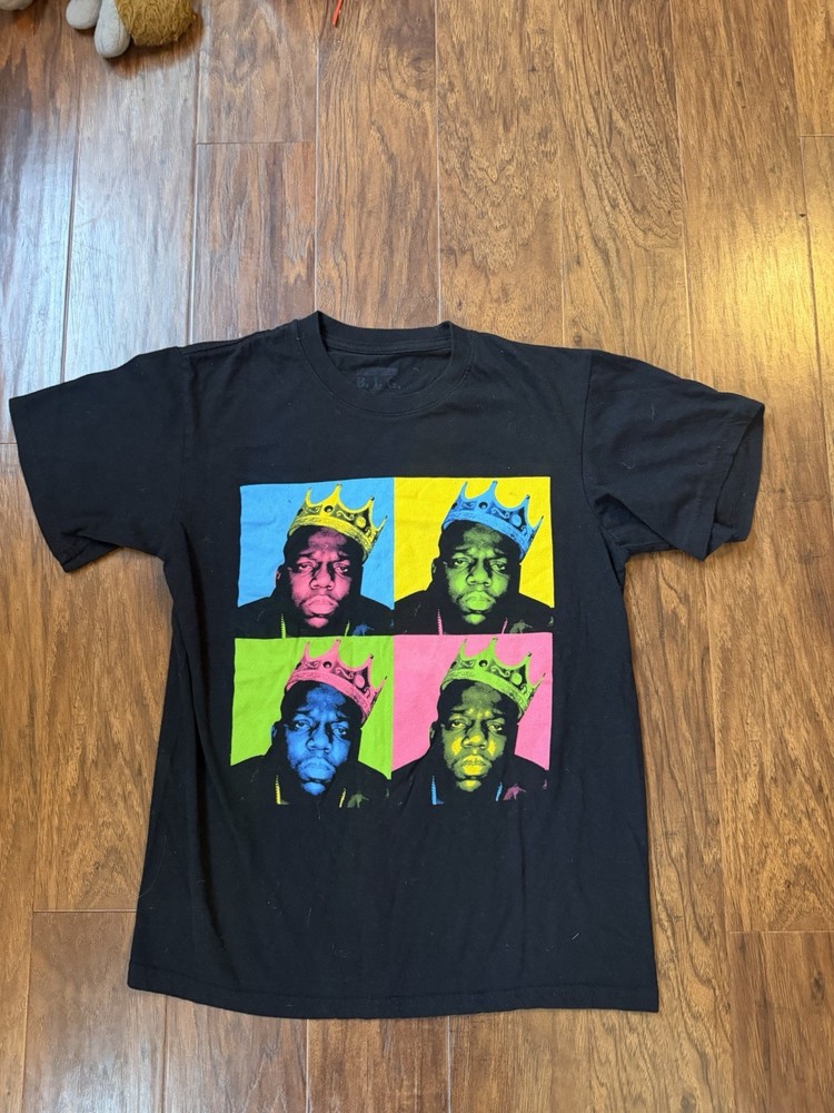 The Notorious BIG Biggie Smalls Art Graphic T-shirt Men Black Music Small