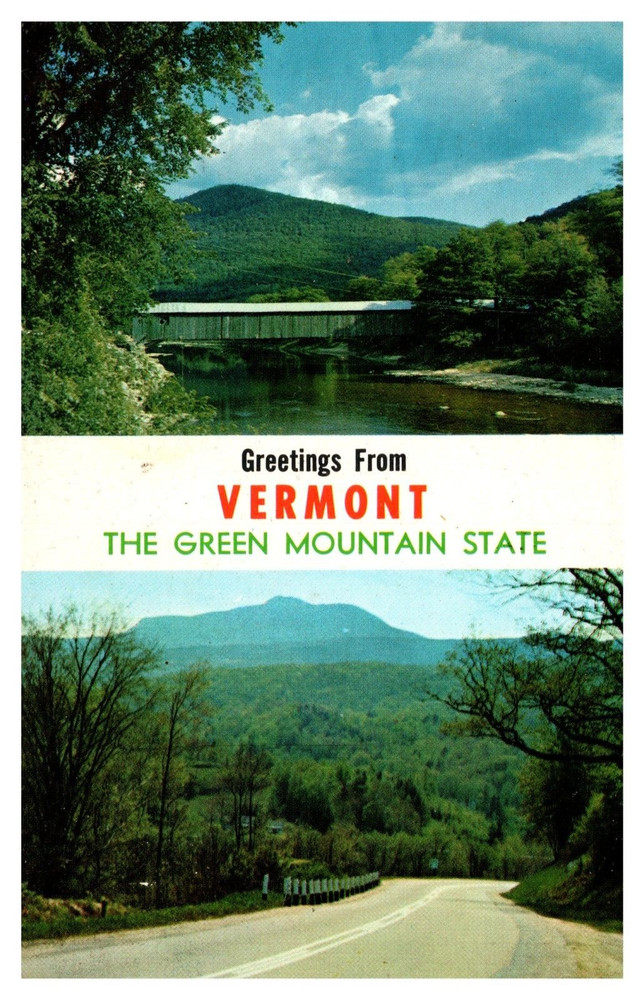 Greetings from Vermont The Green Mountain State Posted 1973 Chrome Postcard