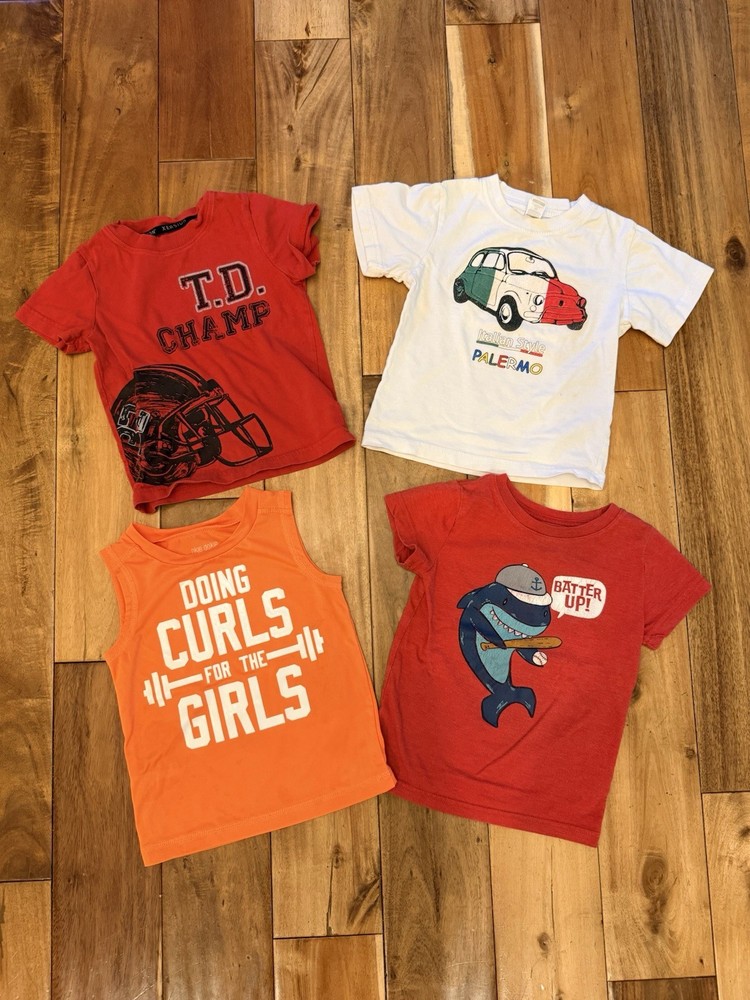Toddler Boys Size 2T T-Shirt Lot Of 4, Various Brands And Patterns