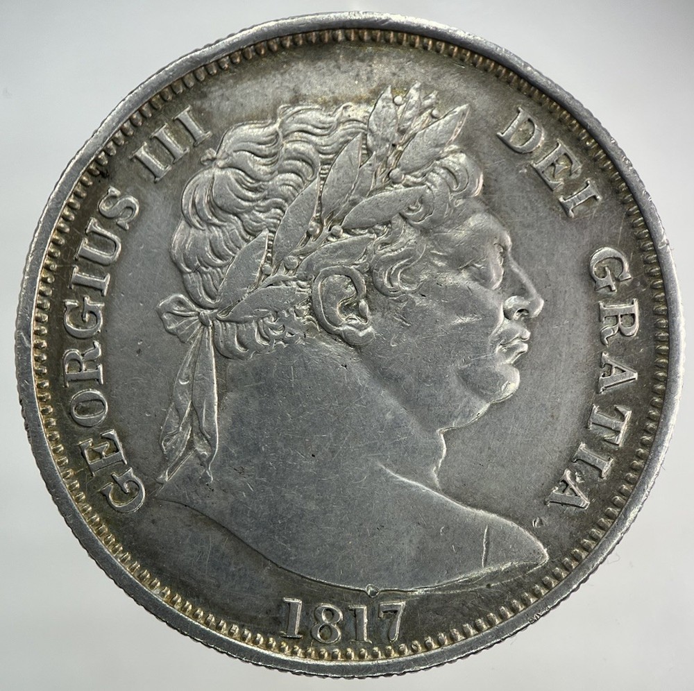 1817 George III 3rd Large Head Half-Crown Silver Coin | Very High Grade