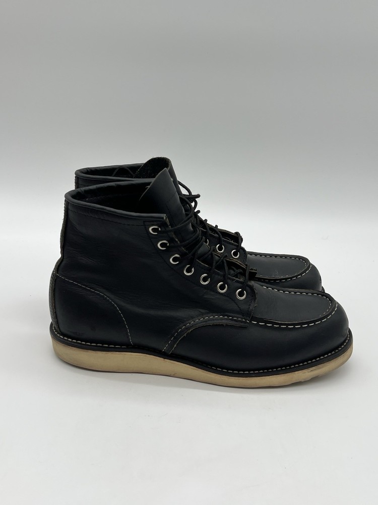 Red Wing Boots 9075 Mens 9.5D Black Leather Combat Lace Up Heritage Moc Boots.