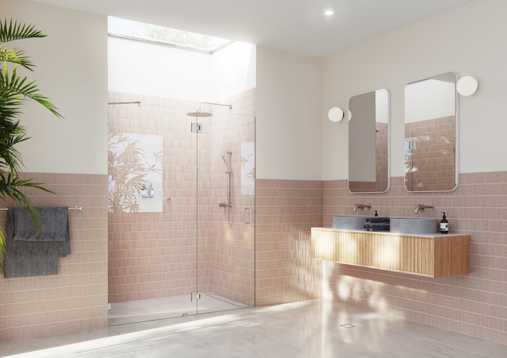 Glass Warehouse GW-GH-55.75 Halo 78-Inch Frameless Hinged Shower Door in Nickel Finish