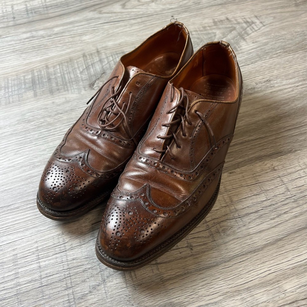 Brooks Brothers Wingtip Oxford Mens 7.5 Brown Leather Brogue England Dress Shoes