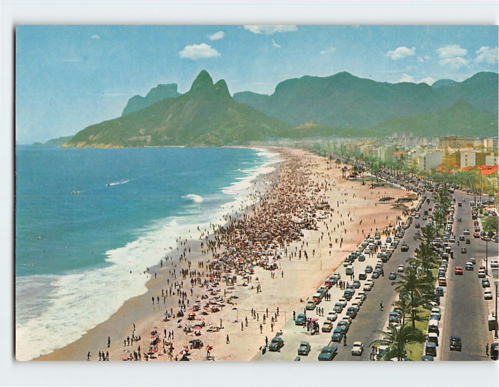 Postcard Aerial View Ipanema Beach Rio de Janeiro Brazil