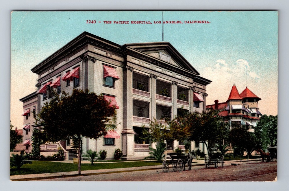 Los Angeles CA-California, The Pacific Hospital, Antique, Vintage c1910 Postcard