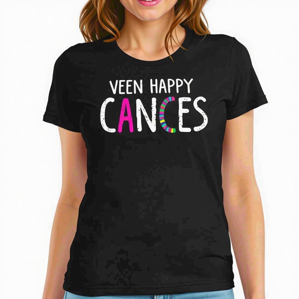 VEEN HAPPY CANCES T-Shirt - Supportive & Stylish Graphic Tee for Awareness