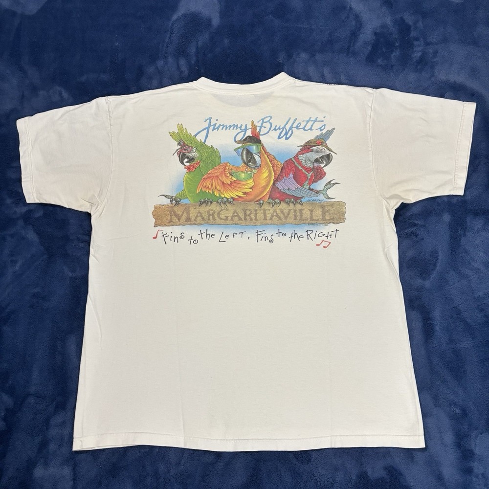 Margaritaville Jimmy Buffett Fins To The Left Fins To The Right Shirt Size XL