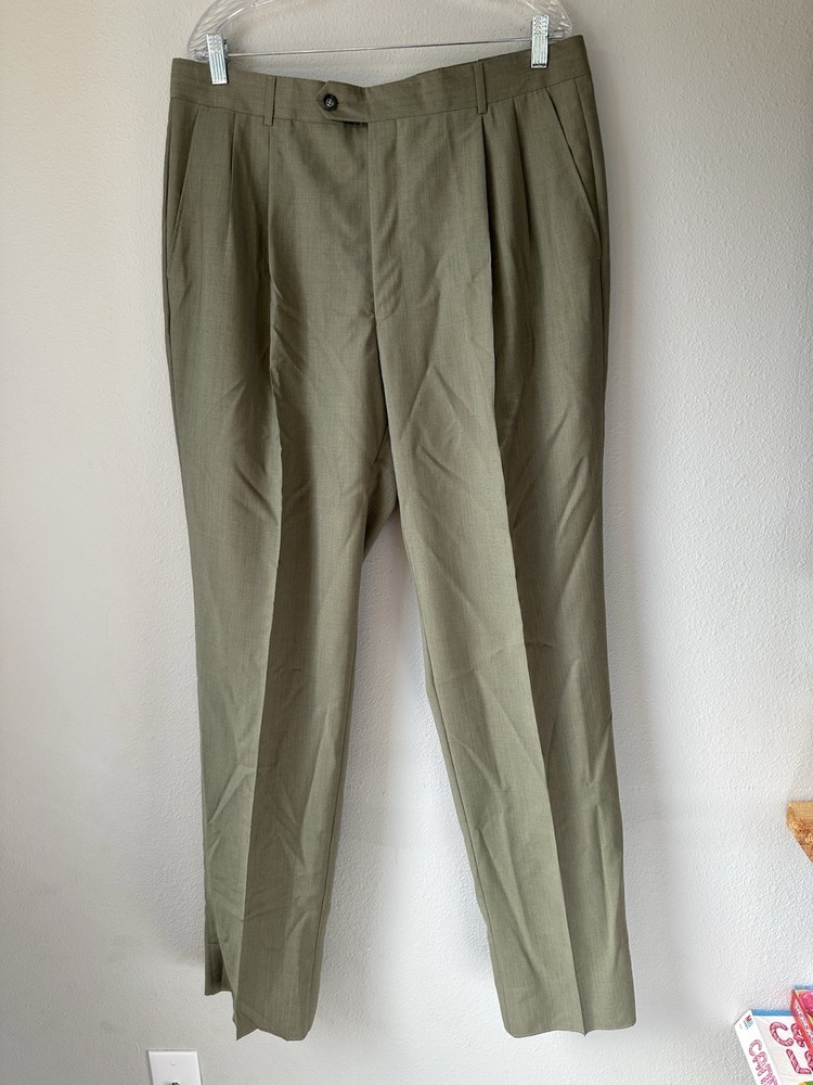 Ballin Classic Manchester 100% Wool Tan Dress Pants Men's Size 37x37 Unhemmed