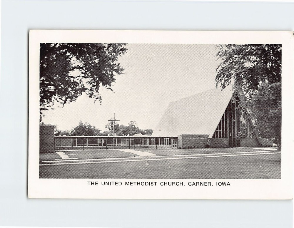 Postcard The United Methodist Church in Garner Iowa