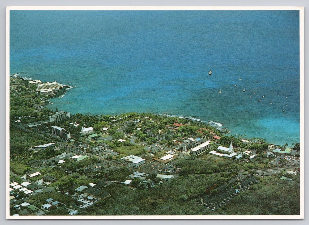 Postcard AERIAL VIEW OF KAILUA. KONA Big Island of Hawaii c1983